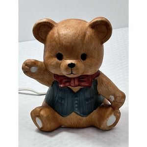 Vintage Teddy Bear Lamp Night Light Nursery Decor Boy Girl Adorable